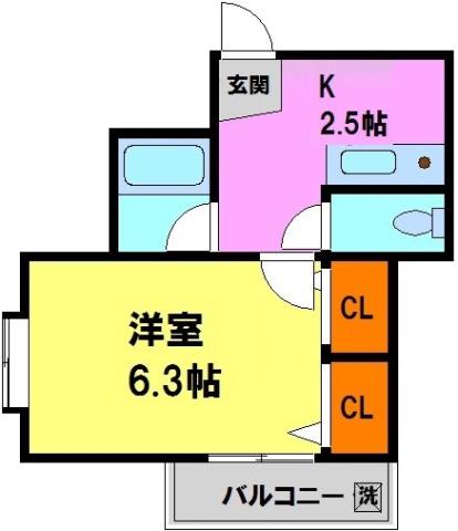 日の出マンション(1K/3階)の間取り写真