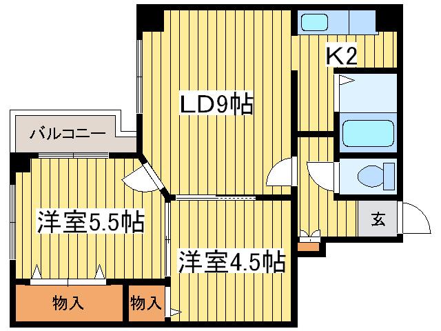 AR22(2LDK/6階)の間取り写真