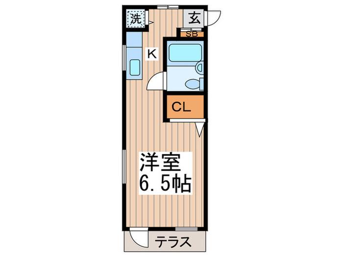 篠木ハウス(1K/1階)の間取り写真