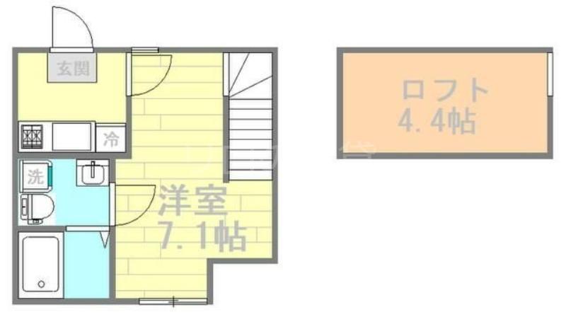 トレスコーマ3RD(1K/2階)の間取り写真
