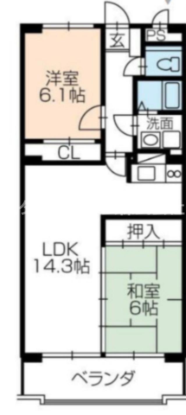 NH菰口(2LDK/1階)の間取り写真