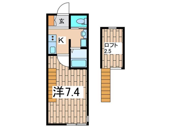 SHレジデンスIII(1K/2階)の間取り写真