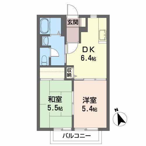 ディアス310A(2DK/1階)の間取り写真