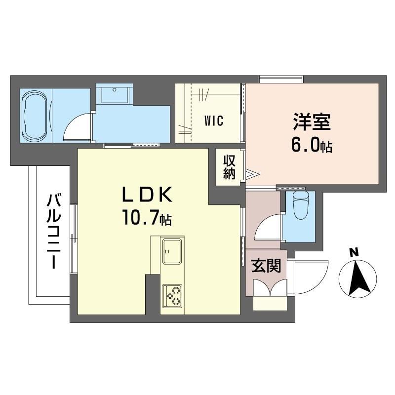 プローテ(1LDK/2階)の間取り写真