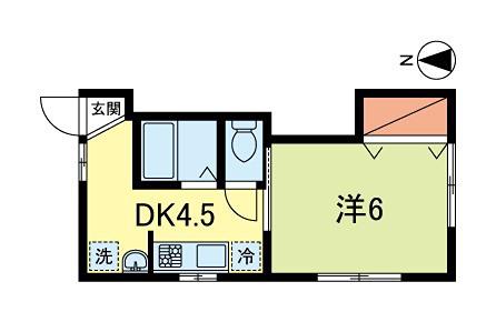 高円寺サンアイ(1K/2階)の間取り写真
