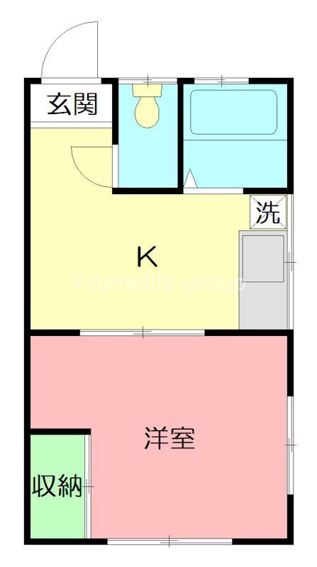 原田アパート(1K/2階)の間取り写真