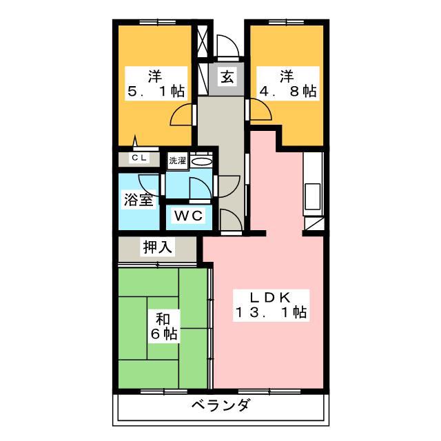 リーヴ・ドロア(3LDK/5階)の間取り写真
