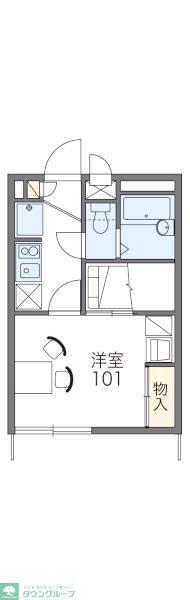 ゆたかはうす(1K/1階)の間取り写真