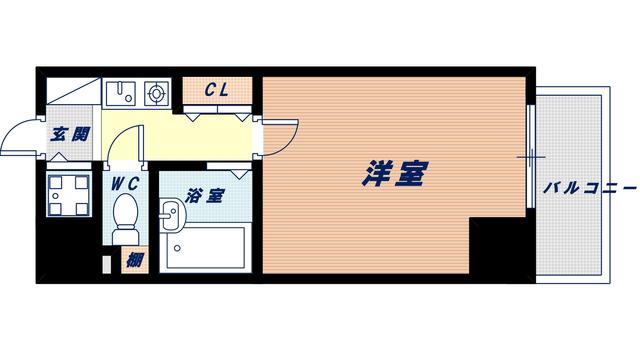 プレサンス難波ウエスト(1K/7階)の間取り写真