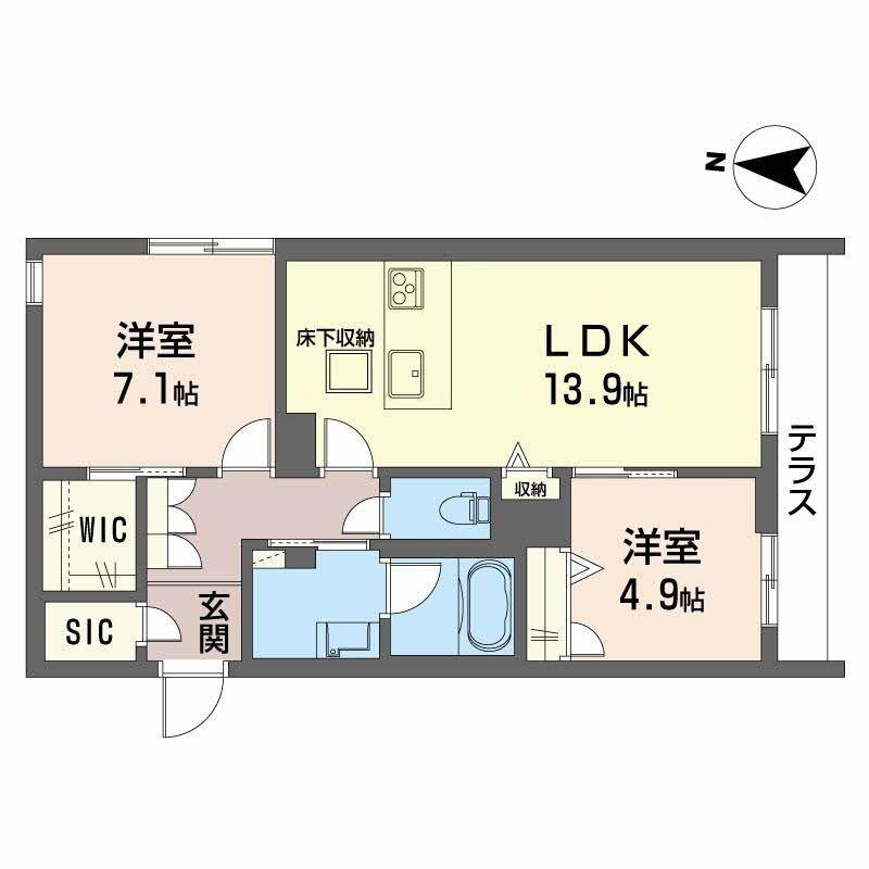 ラバンス(2LDK/1階)の間取り写真