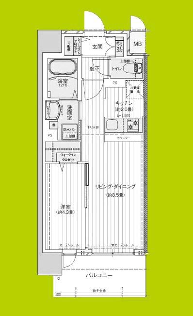 サザンネスト住ノ江駅前(1LDK/7階)の間取り写真