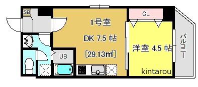 プラージュ東千葉(1LDK/5階)の間取り写真