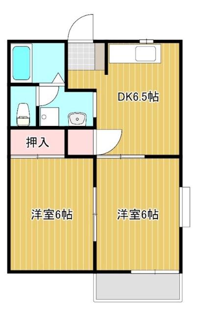 セブンカラーズ(2DK/1階)の間取り写真