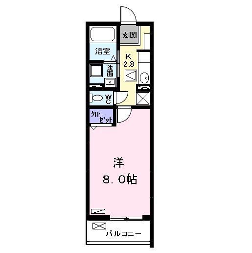 キャッスル横前(1K/1階)の間取り写真