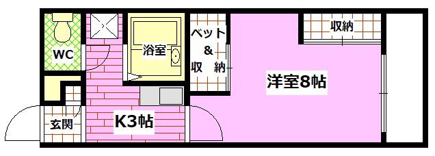 イーハトーヴ安芸(1K/2階)の間取り写真