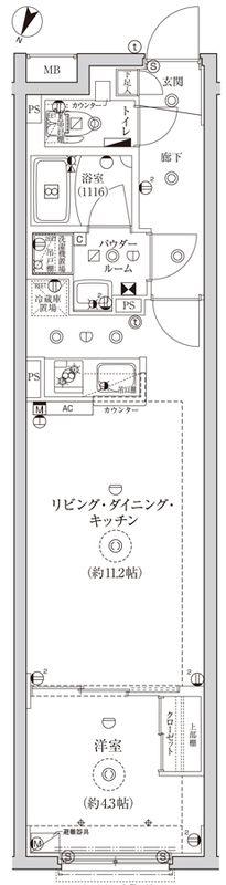 CREATIF池袋(1LDK/3階)の間取り写真