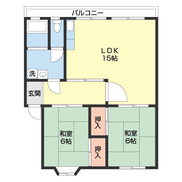 グリーンハイツヒロ(2LDK/3階)の間取り写真