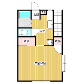 コーポユタカ B棟(1K/1階)の間取り写真