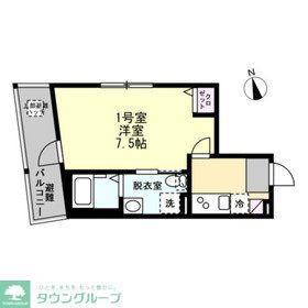 ベイルーム横浜大口(1K/2階)の間取り写真