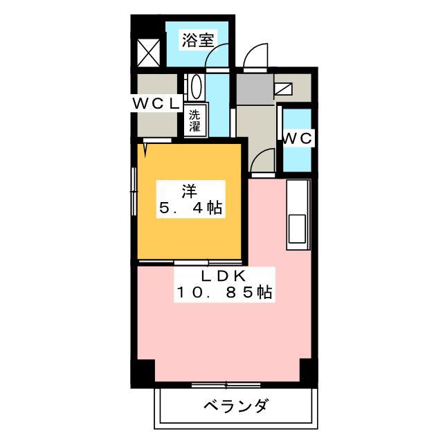 コーキャス南町(1LDK/7階)の間取り写真