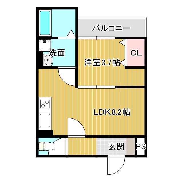フォレ下穂積2丁目(1LDK/3階)の間取り写真
