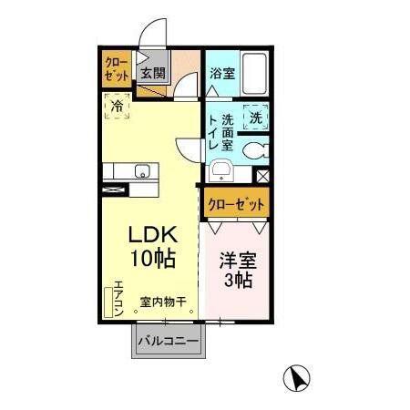 グランデ浪花(1K/1階)の間取り写真