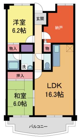 プリマヴェーラ(3LDK/6階)の間取り写真