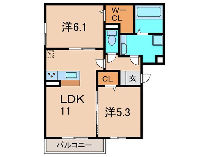 D-ROOM昆陽北(2LDK/3階)の間取り写真
