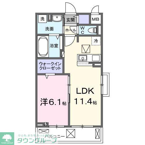 ラフテル(1LDK/1階)の間取り写真