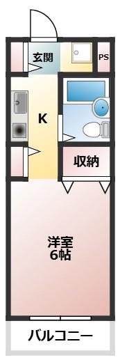 シャロンローズ(ワンルーム/2階)の間取り写真