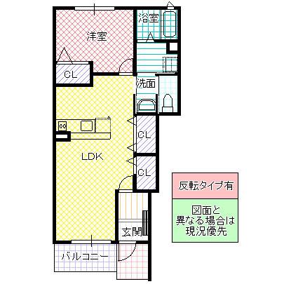 シャウムバイン(1LDK/1階)の間取り写真