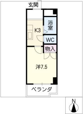 第3長岡マンション(1K/4階)の間取り写真