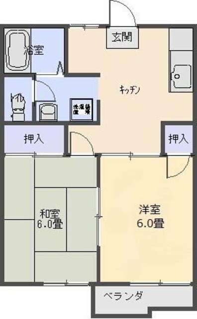 アリーナ相生III(2DK/2階)の間取り写真