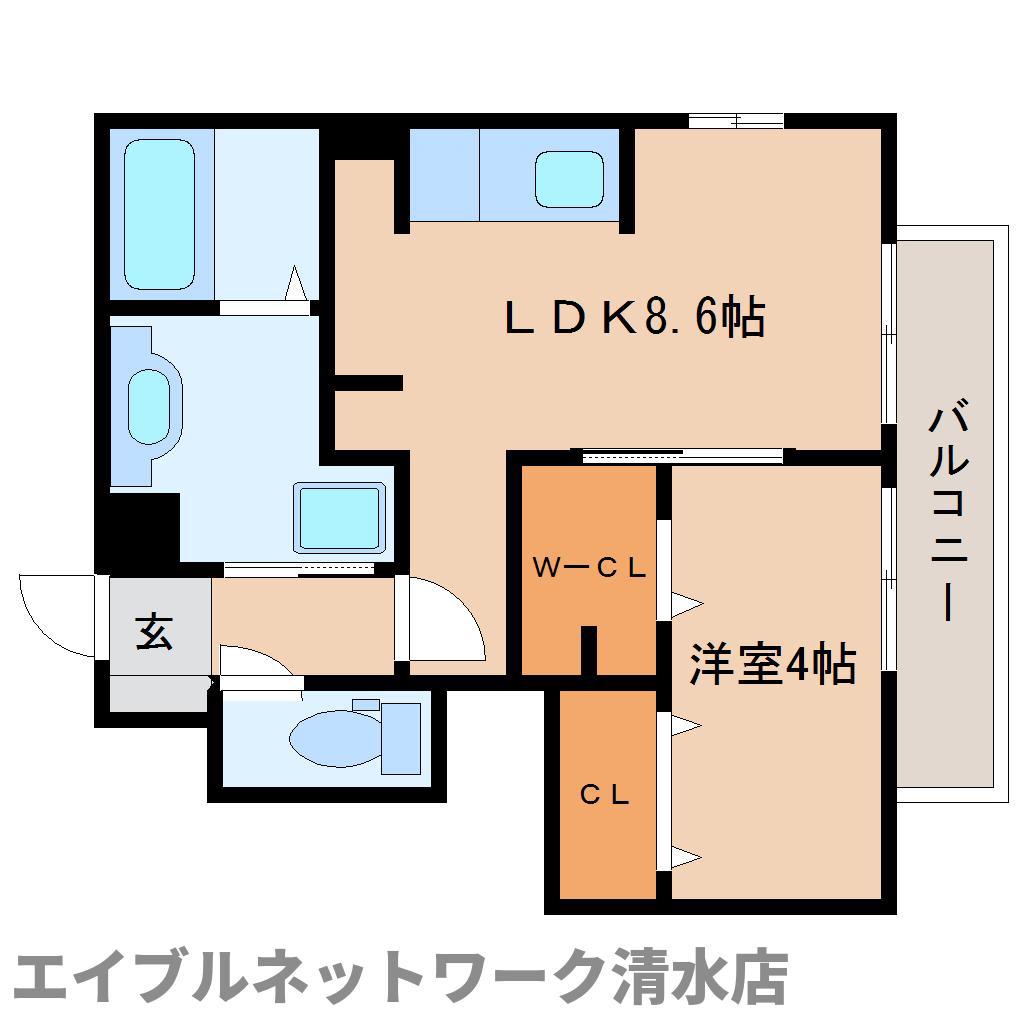 マロンパーク(1LDK/1階)の間取り写真