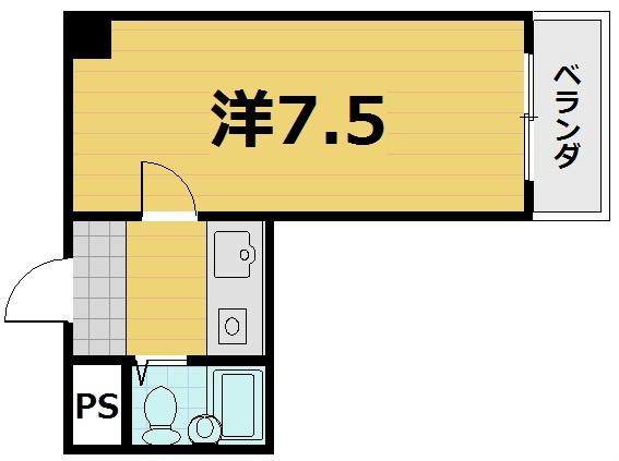朝日プラザ鴨川II(1K/7階)の間取り写真