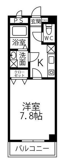 プライムコート中野(1K/1階)の間取り写真