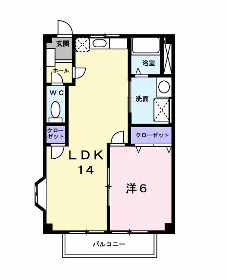 サンシャイン・ドミール(1LDK/2階)の間取り写真