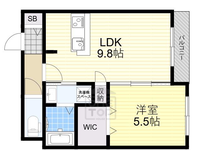 スゥラブルス(1LDK/2階)の間取り写真
