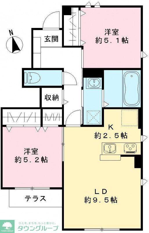 ヴィラ・コレマサ(2LDK/1階)の間取り写真