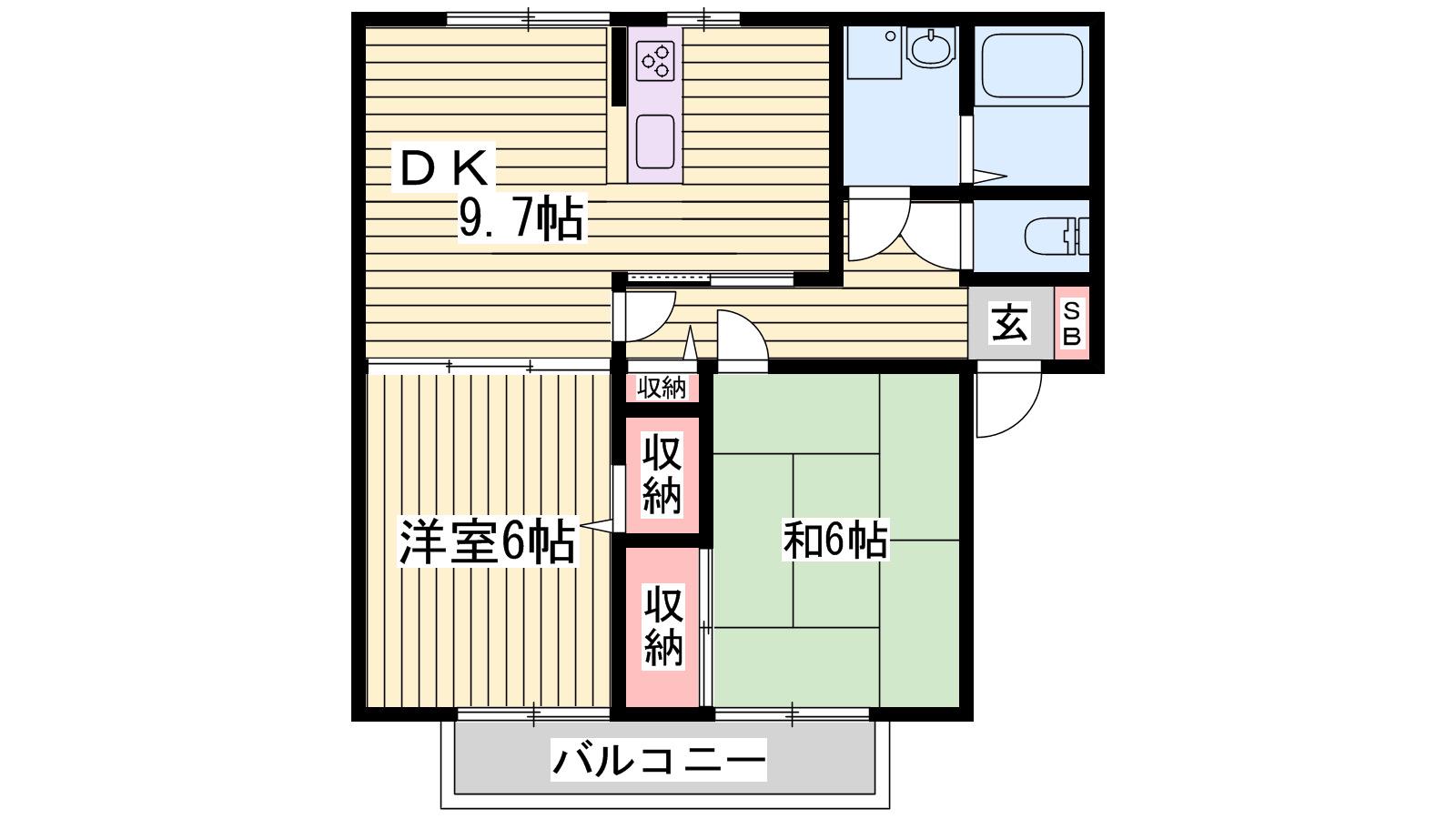 ソレーユ北条(2LDK/2階)の間取り写真