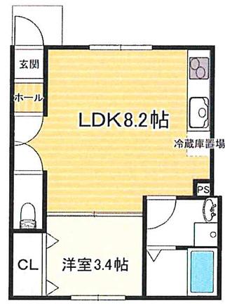 リープラスたつの大道(1LDK/1階)の間取り写真