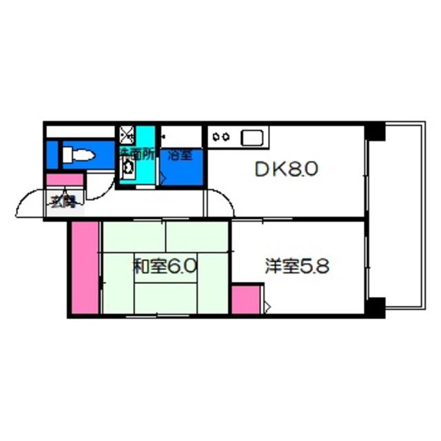 コウジィコート大南(1LDK/1階)の間取り写真