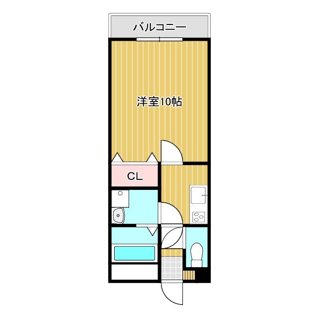 サリナス(1K/1階)の間取り写真