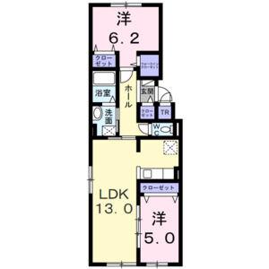 イーストピア(2LDK/1階)の間取り写真