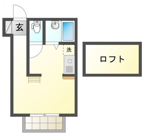 ザルツブルク(ワンルーム/2階)の間取り写真