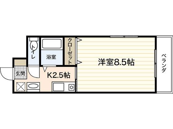 グランヴェル明和(1K/2階)の間取り写真
