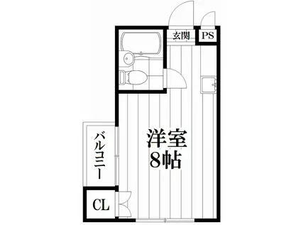 コスモハイム(ワンルーム/2階)の間取り写真