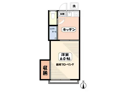 第一青木荘(1K/2階)の間取り写真