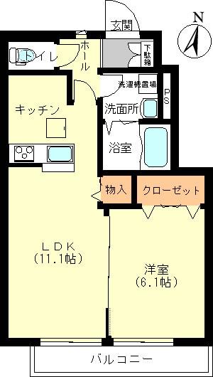 エチュードII(1LDK/1階)の間取り写真
