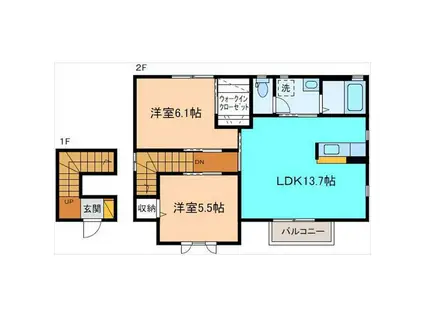 SH・ファミーユマルセ(2LDK/2階)の間取り写真